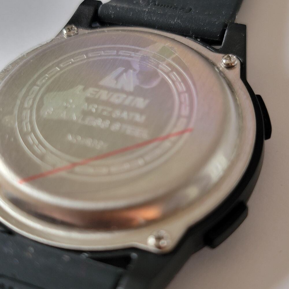 Black Digital Watch Men Alarm Casual Stainless Case Silicone Band Gift